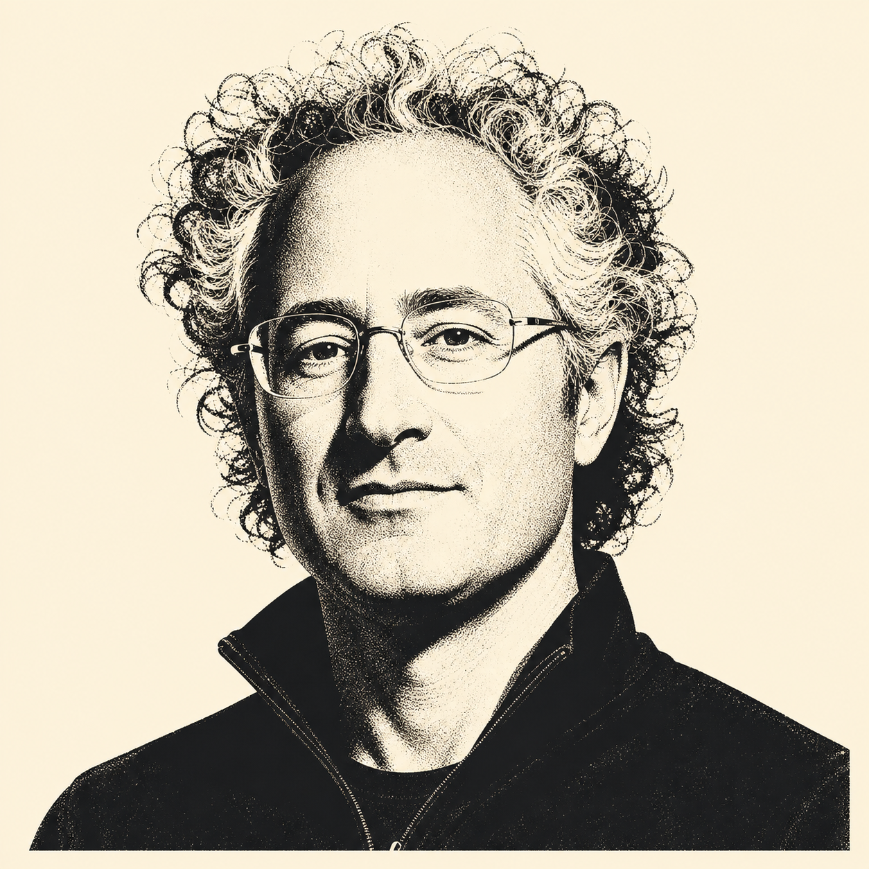 Stencil portrait of Alex Karp