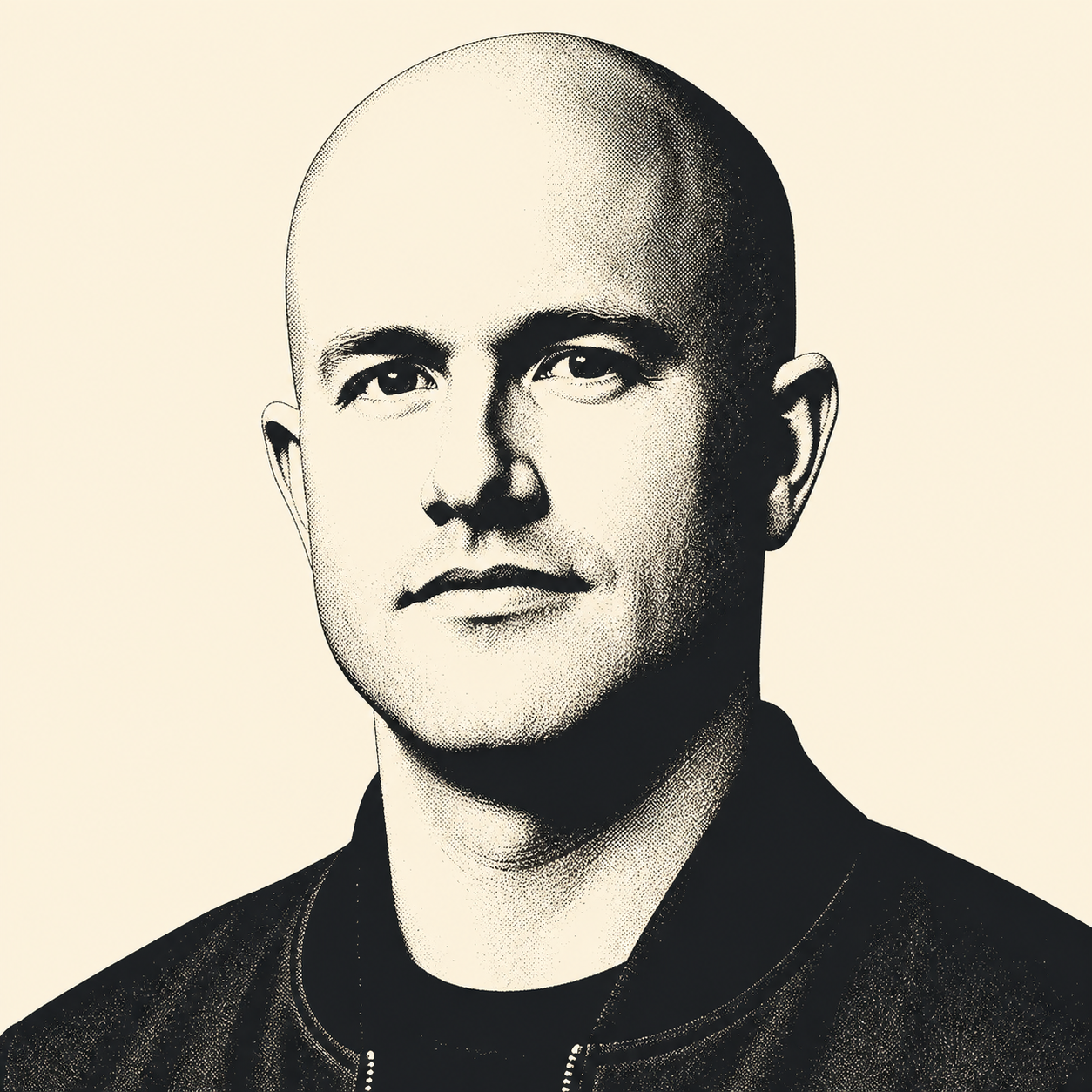 Stencil portrait of Brian Armstrong