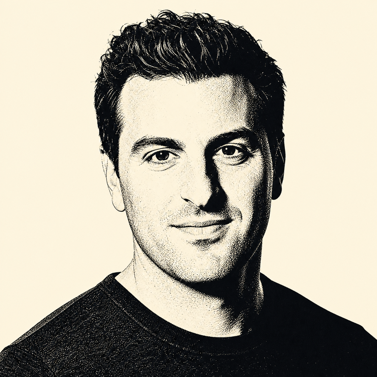 Stencil portrait of Brian Chesky