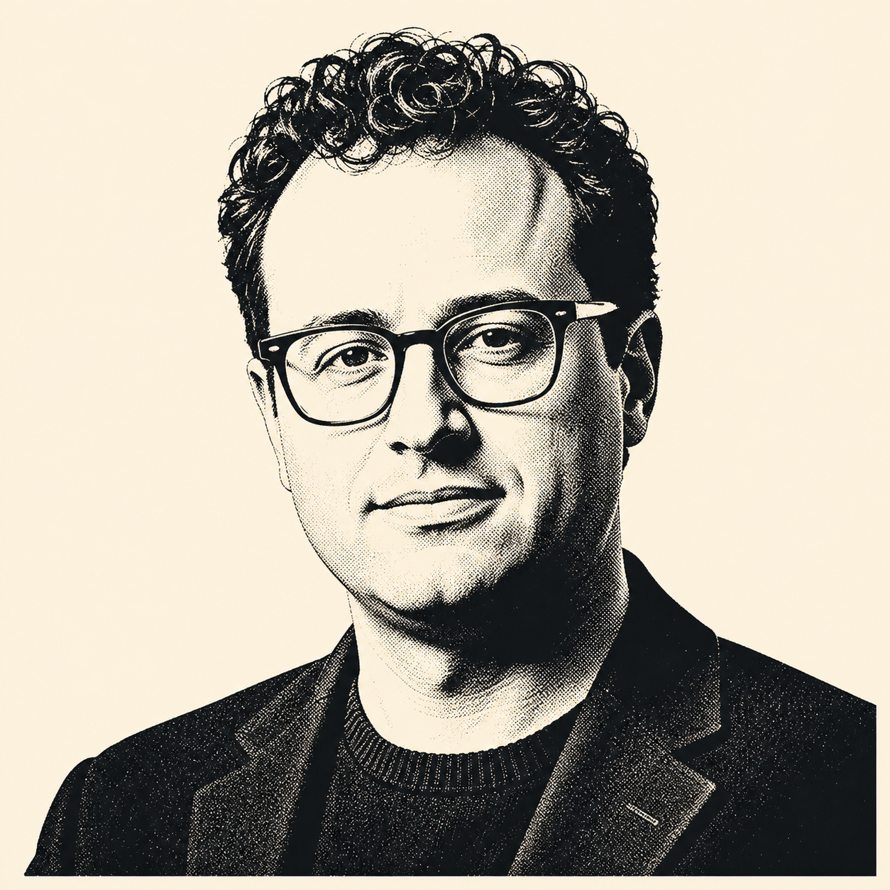 Stencil portrait of Dario Amodei