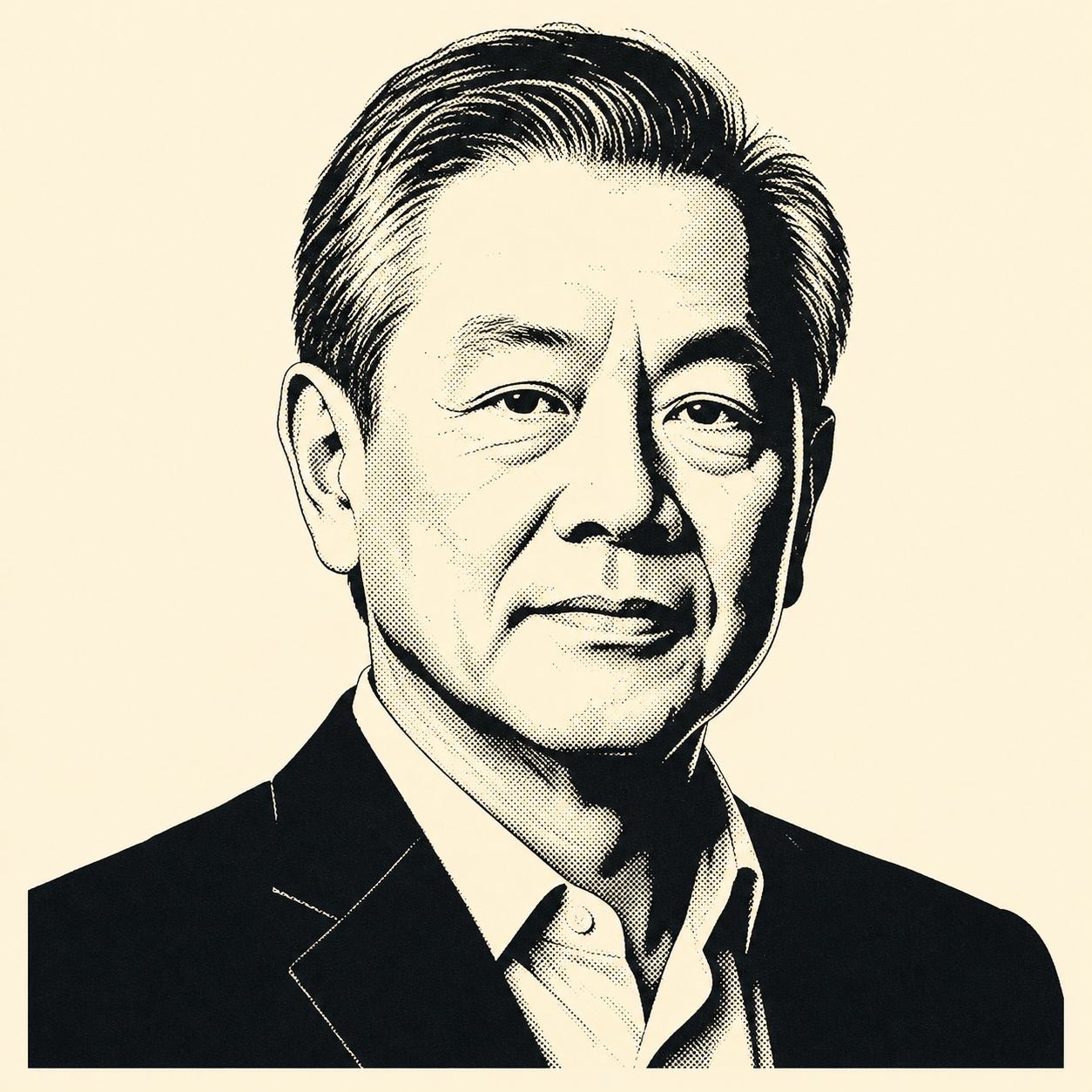 Stencil portrait of Hock Tan