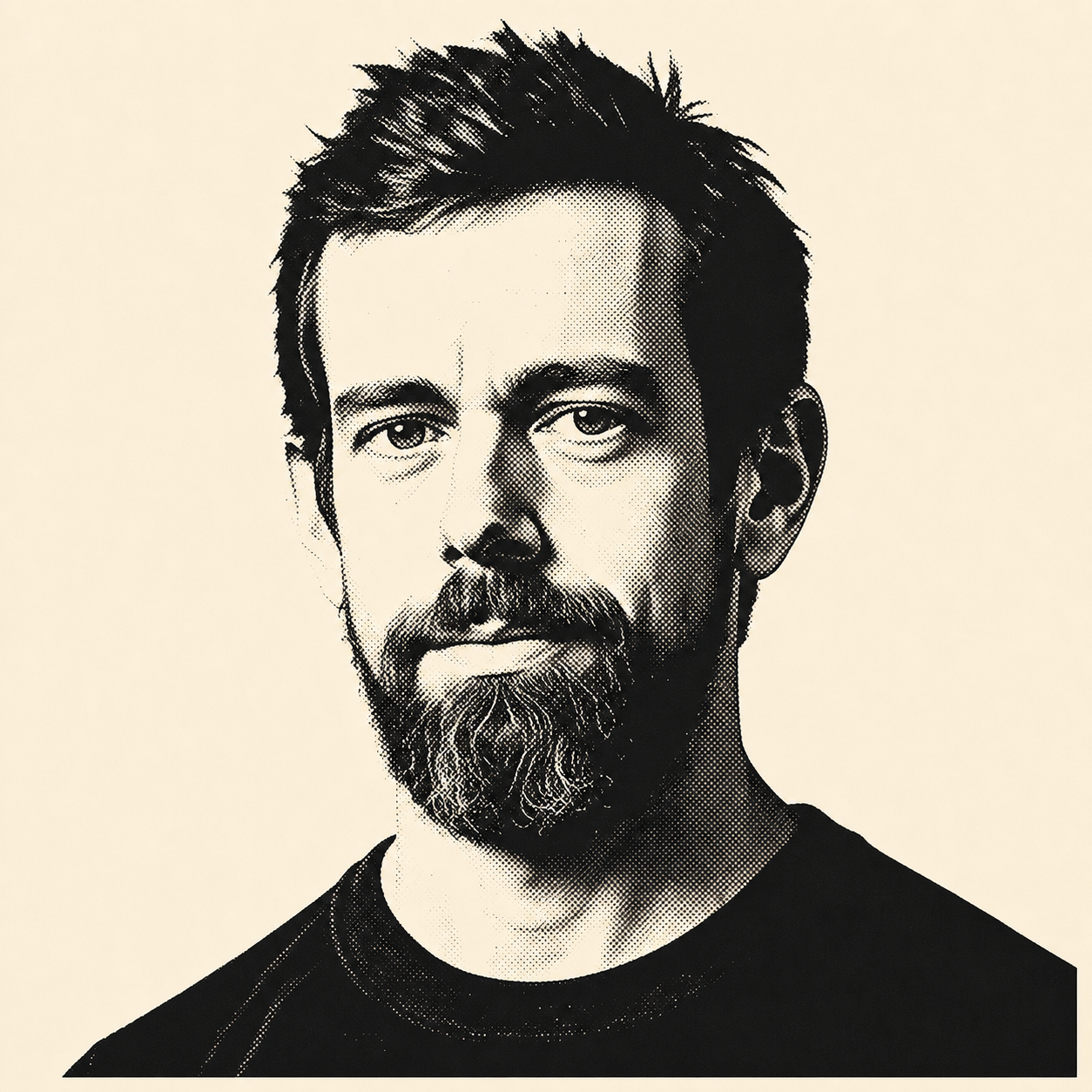 Stencil portrait of Jack Dorsey