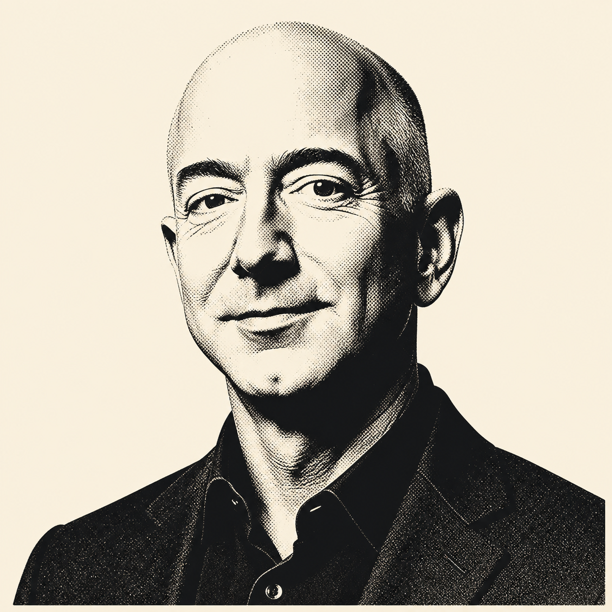 Stencil portrait of Jeff Bezos