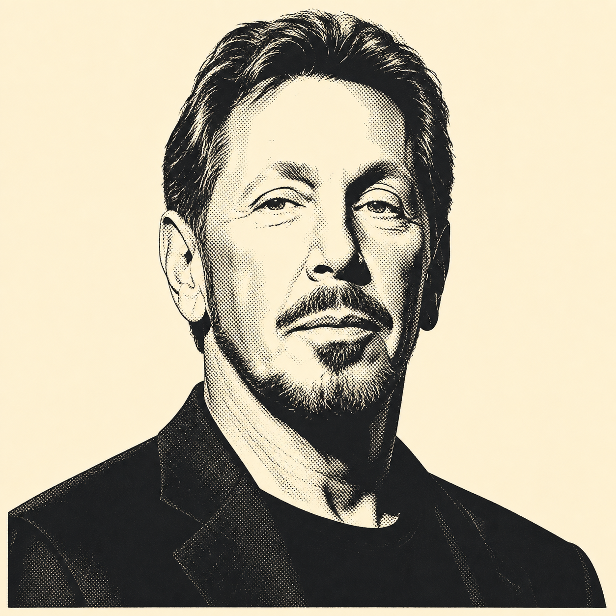 Stencil portrait of Larry Ellison