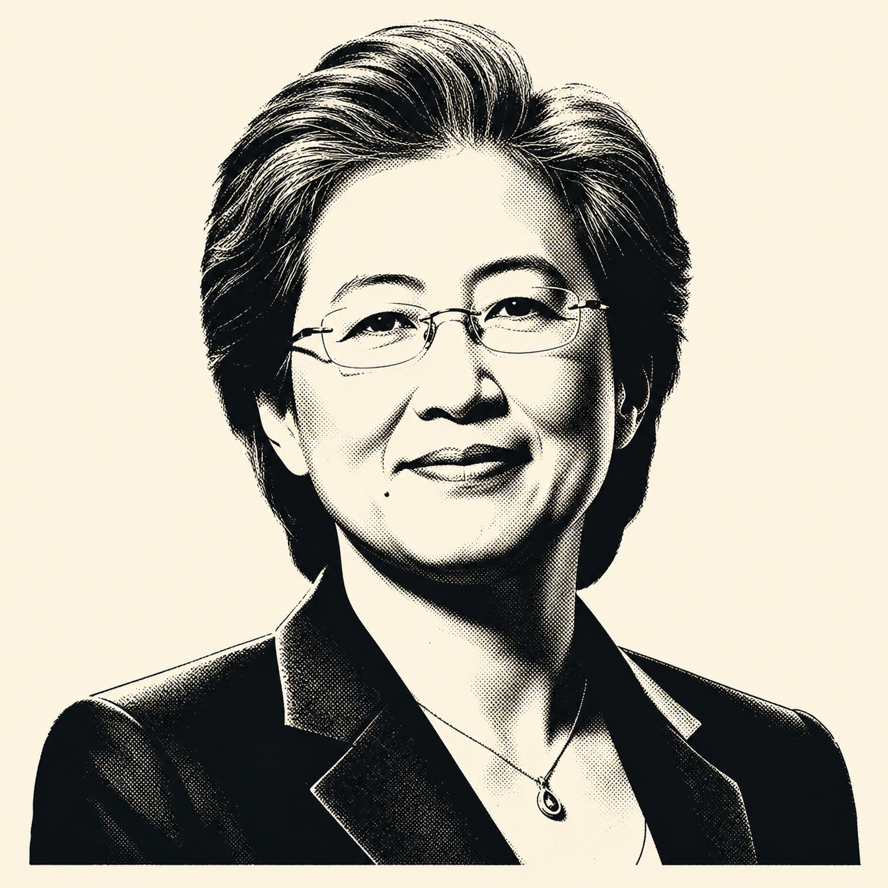 Stencil portrait of Lisa Su