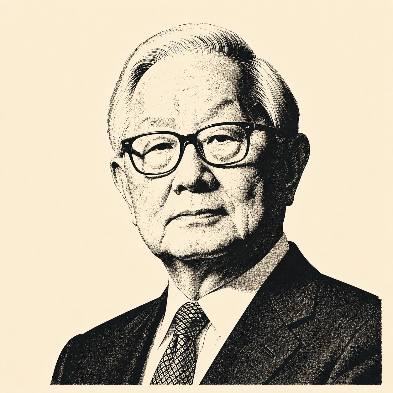 Stencil portrait of Morris Chang