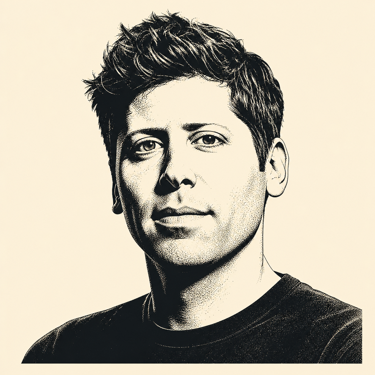 Stencil portrait of Sam Altman