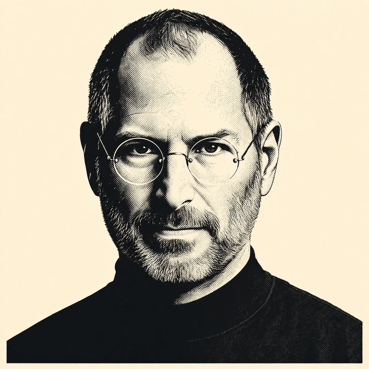 Stencil portrait of Steve Jobs