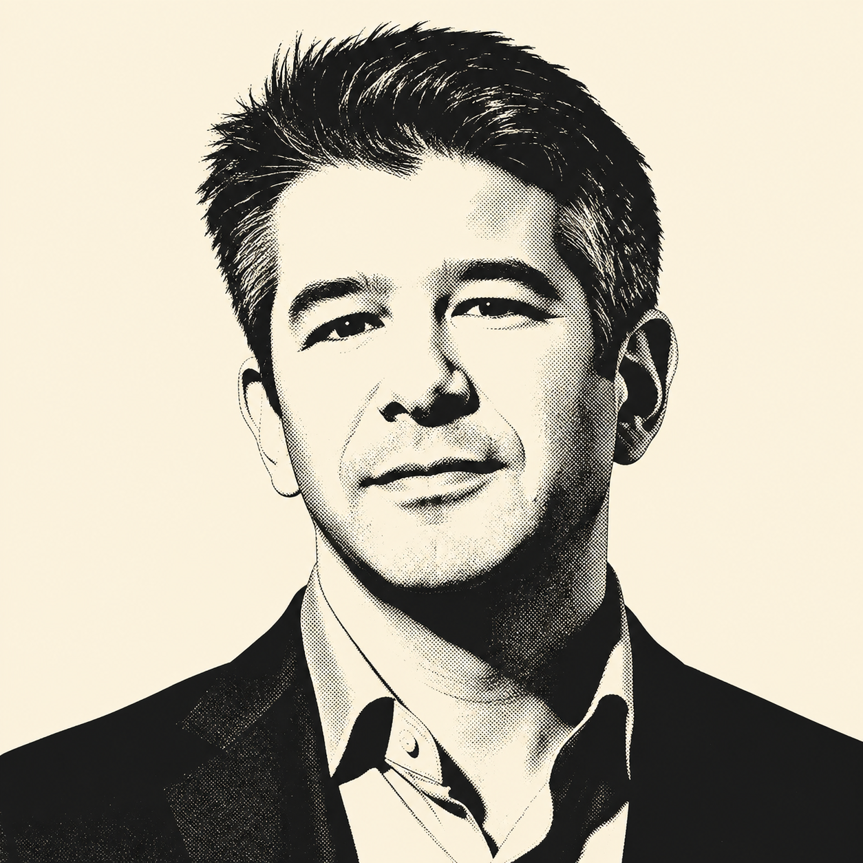 Stencil portrait of Travis Kalanick